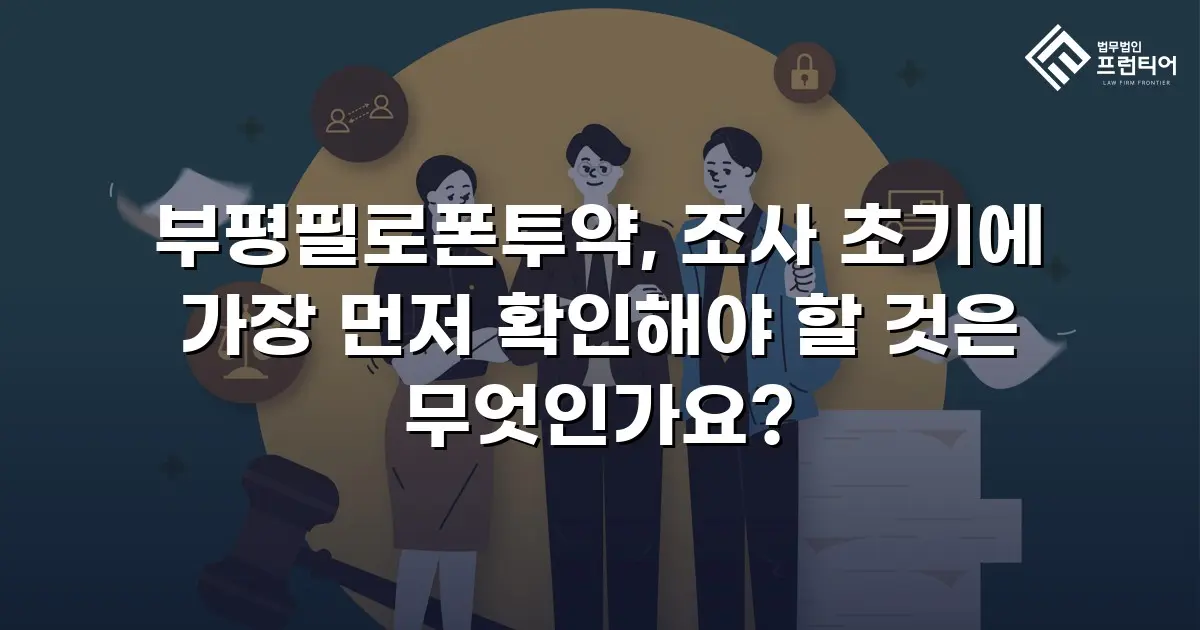 부평필로폰투약, 조사 초기에 가장 먼저 확인해야 할 것은 무엇인가요?