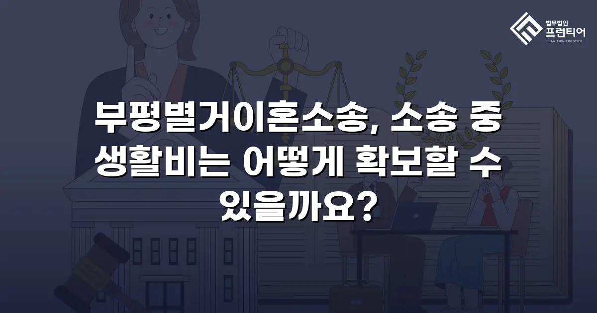 부평별거이혼소송, 소송 중 생활비는 어떻게 확보할 수 있을까요?