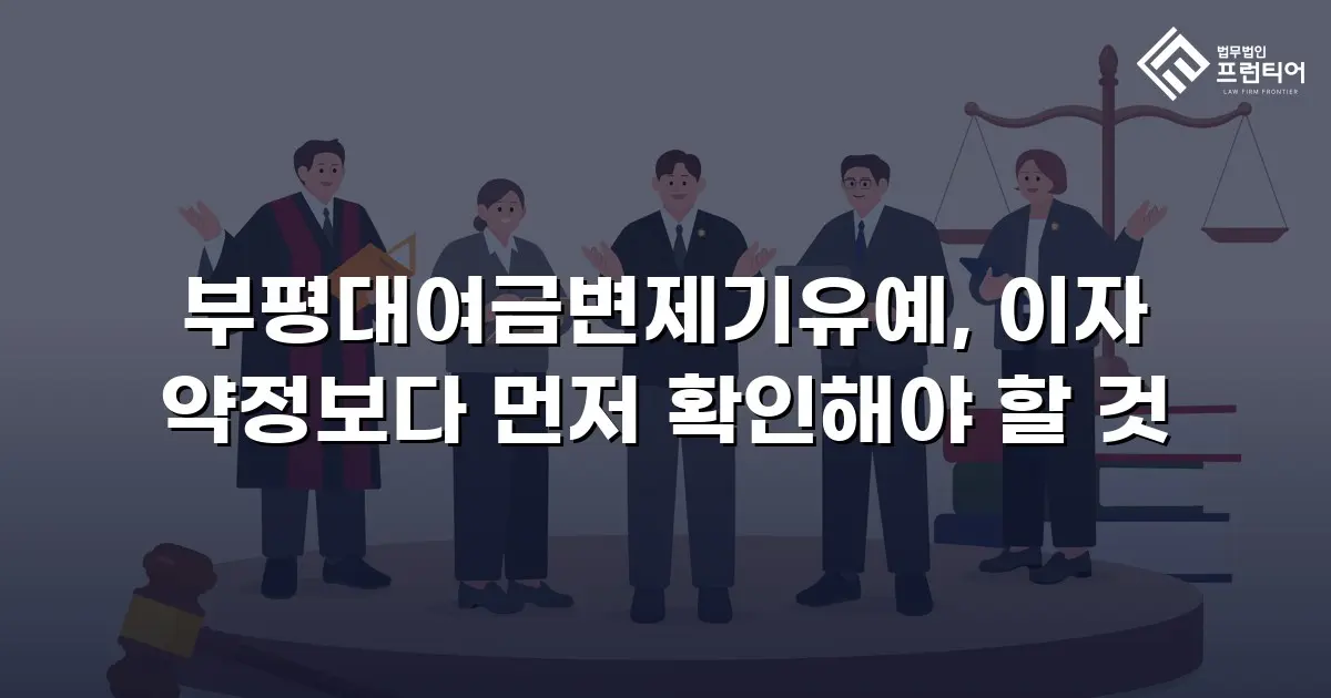 부평대여금변제기유예, 이자 약정보다 먼저 확인해야 할 것