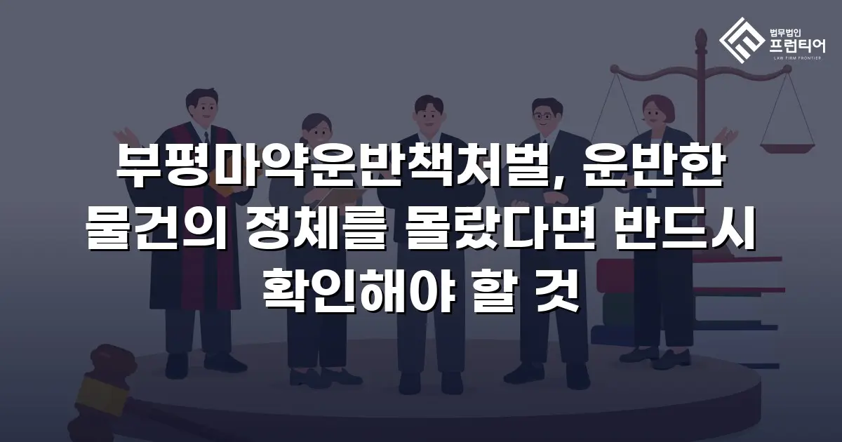 부평마약운반책처벌, 운반한 물건의 정체를 몰랐다면 반드시 확인해야 할 것