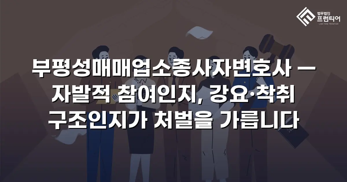 부평성매매업소종사자변호사 — 자발적 참여인지, 강요·착취 구조인지가 처벌을 가릅니다