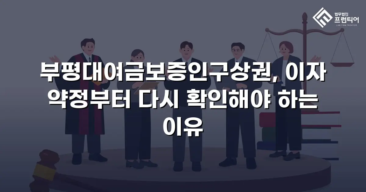 부평대여금보증인구상권, 이자 약정부터 다시 확인해야 하는 이유