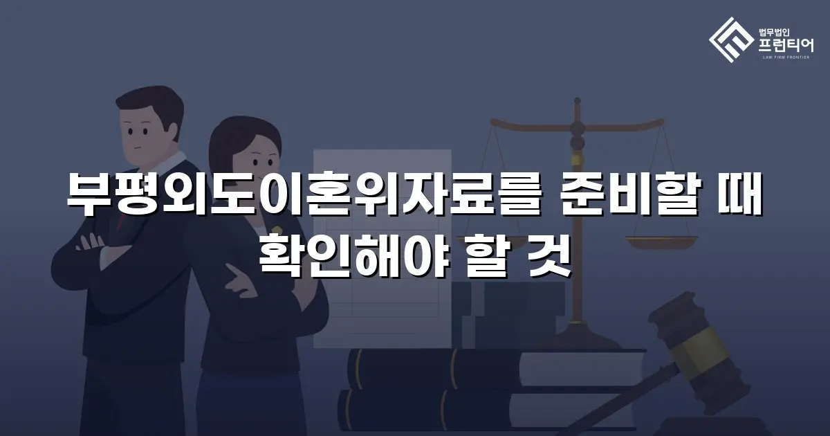 부평외도이혼위자료를 준비할 때 확인해야 할 것