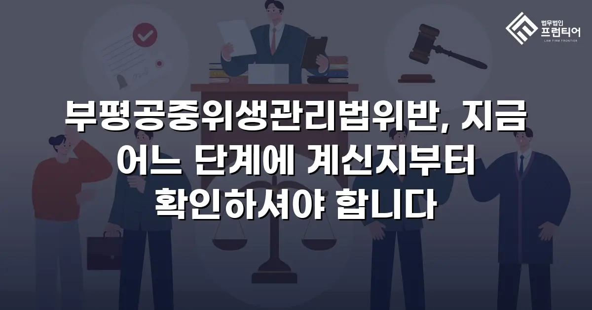 부평공중위생관리법위반, 지금 어느 단계에 계신지부터 확인하셔야 합니다