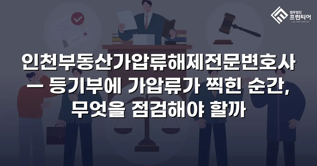 인천부동산가압류해제전문변호사 — 등기부에 가압류가 찍힌 순간, 무엇을 점검해야 할까