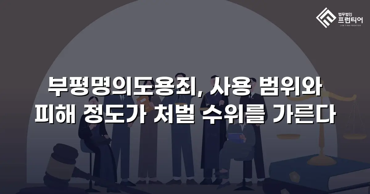 부평명의도용죄, 사용 범위와 피해 정도가 처벌 수위를 가른다