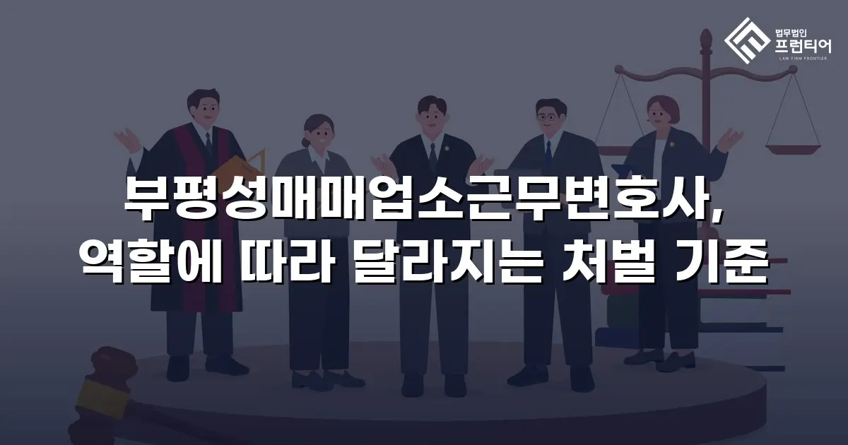 부평성매매업소근무변호사, 역할에 따라 달라지는 처벌 기준