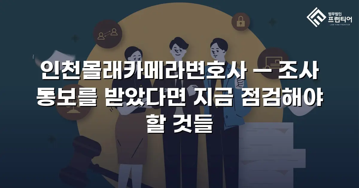 인천몰래카메라변호사 — 조사 통보를 받았다면 지금 점검해야 할 것들