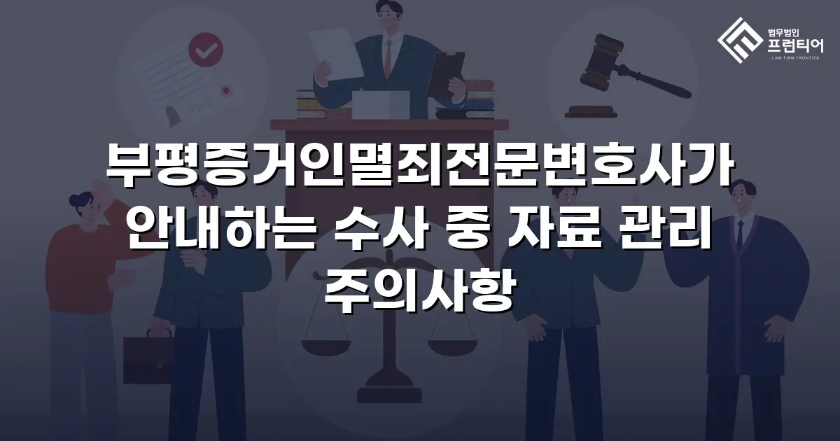 부평증거인멸죄전문변호사가 안내하는 수사 중 자료 관리 주의사항