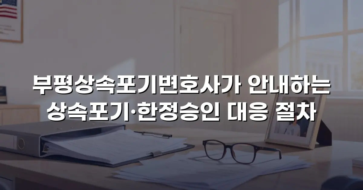 부평상속포기변호사가 안내하는 상속포기·한정승인 대응 절차