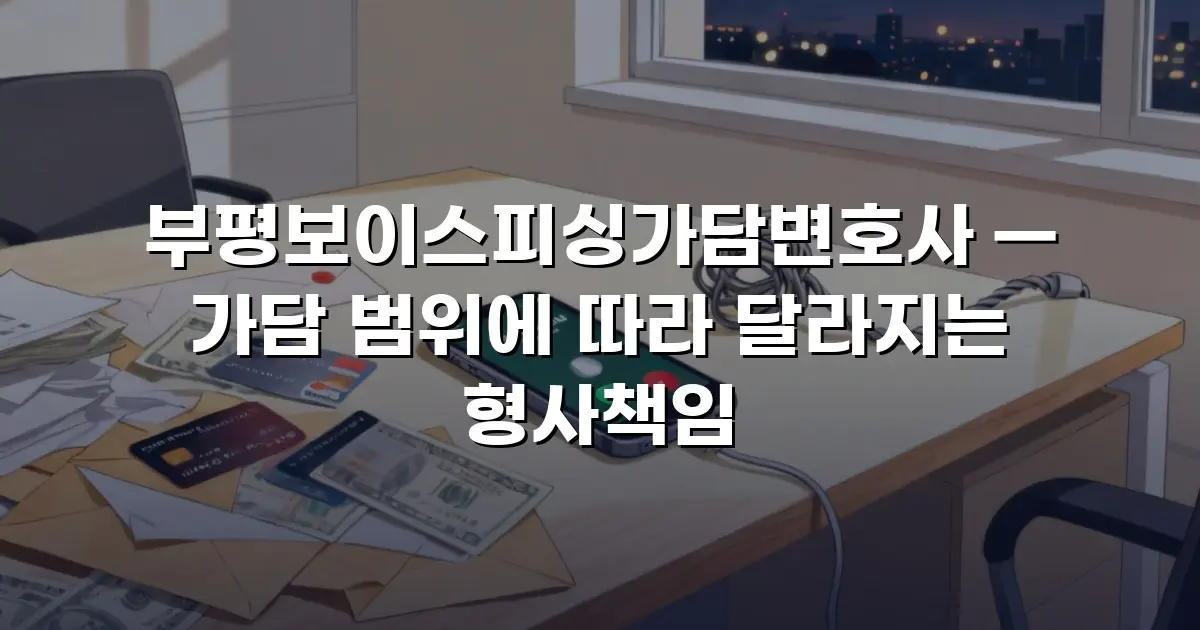 부평보이스피싱가담변호사 — 가담 범위에 따라 달라지는 형사책임