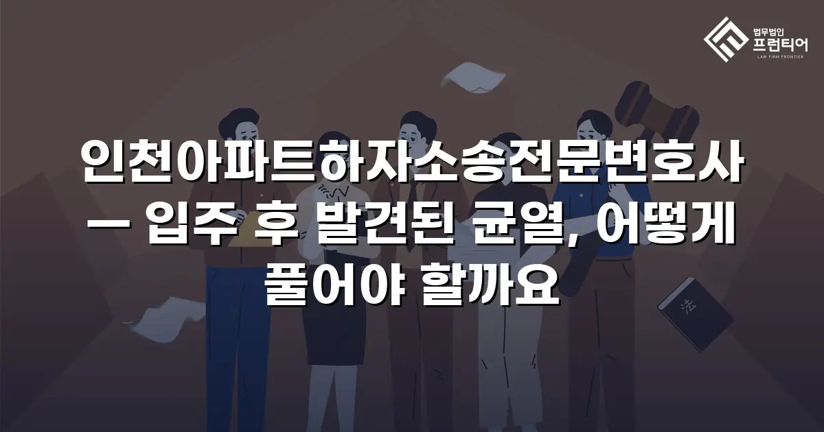 인천아파트하자소송전문변호사 — 입주 후 발견된 균열, 어떻게 풀어야 할까요