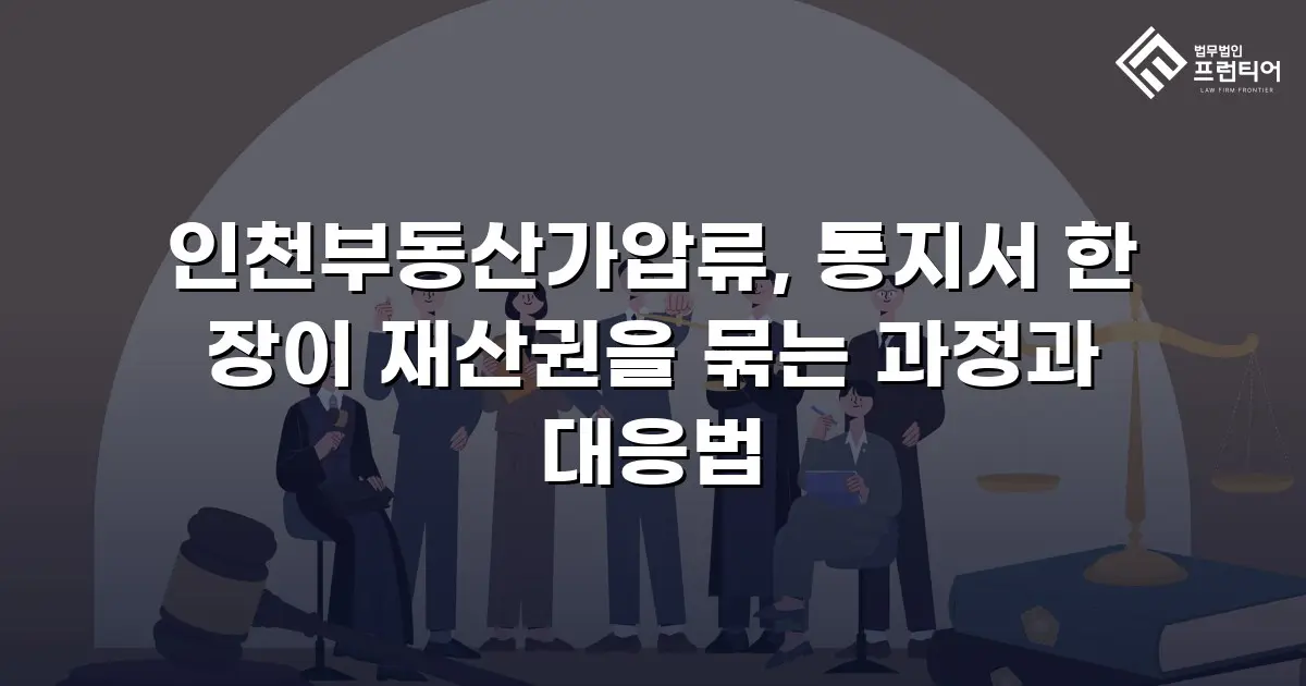 인천부동산가압류, 통지서 한 장이 재산권을 묶는 과정과 대응법