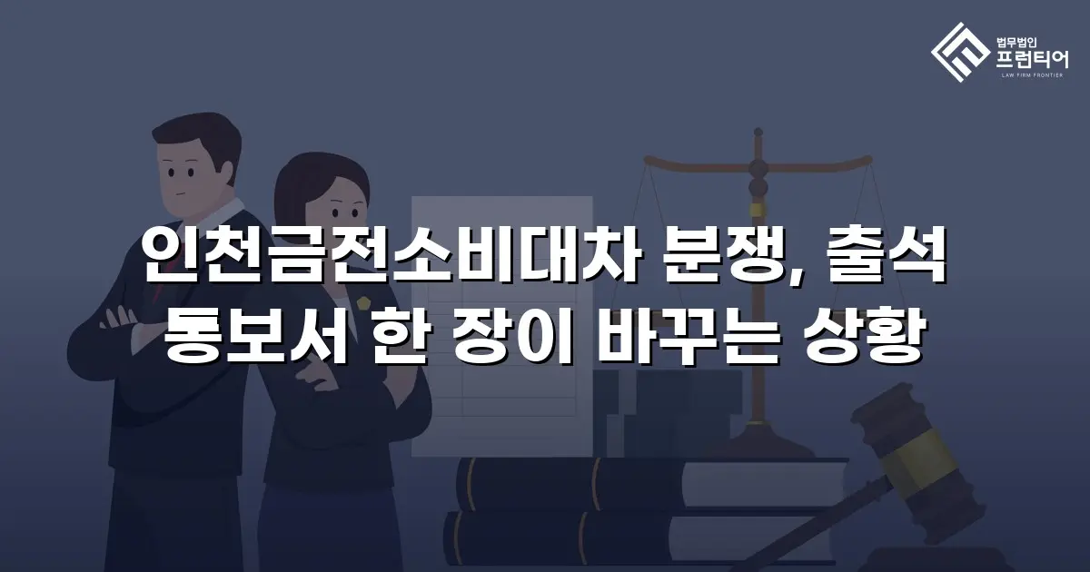 인천금전소비대차 분쟁, 출석 통보서 한 장이 바꾸는 상황