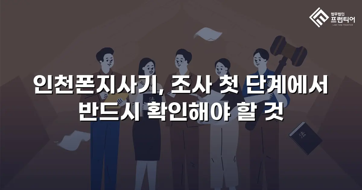 인천폰지사기, 조사 첫 단계에서 반드시 확인해야 할 것