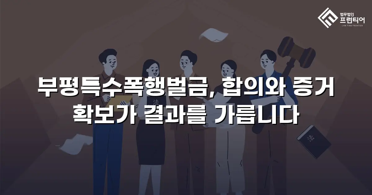 부평특수폭행벌금, 합의와 증거 확보가 결과를 가릅니다