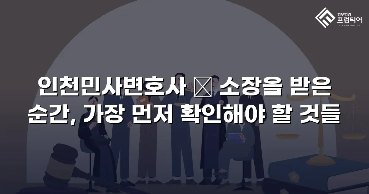 인천민사변호사 ― 소장을 받은 순간, 가장 먼저 확인해야 할 것들