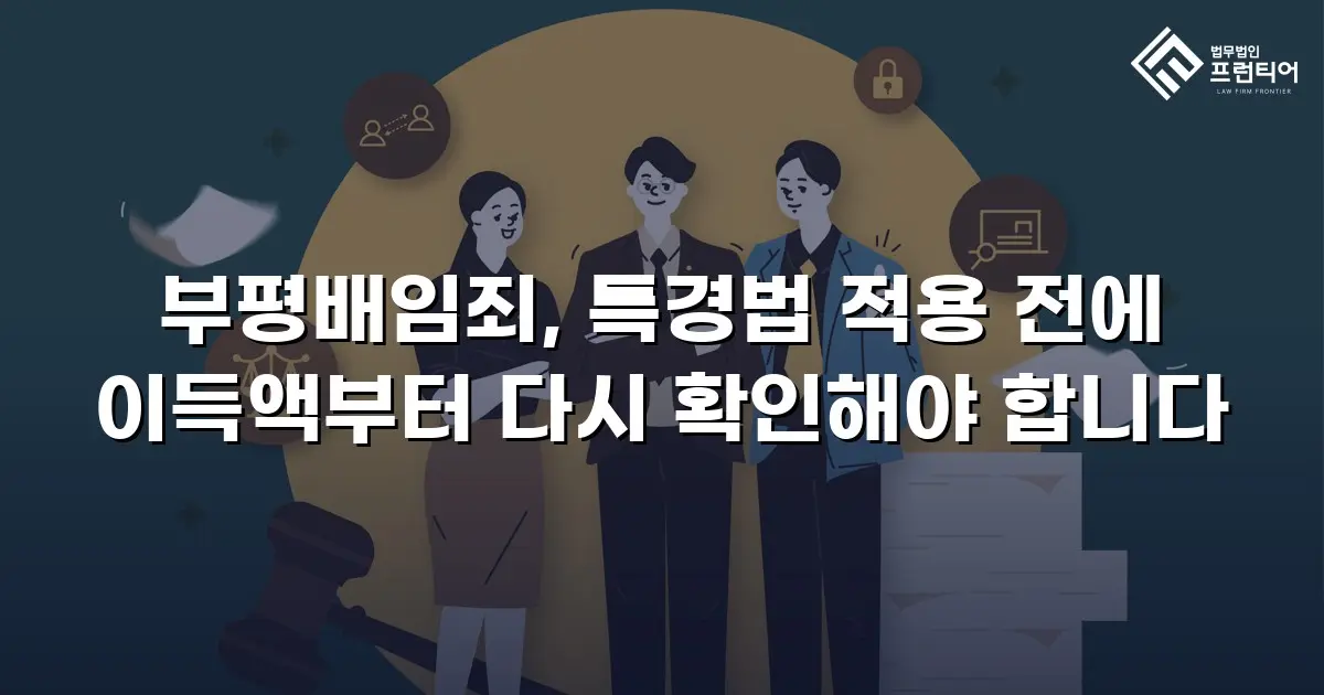 부평배임죄, 특경법 적용 전에 이득액부터 다시 확인해야 합니다