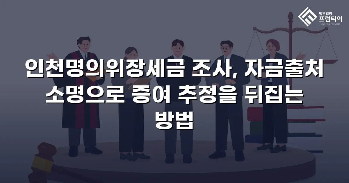 인천명의위장세금 조사, 자금출처 소명으로 증여 추정을 뒤집는 방법