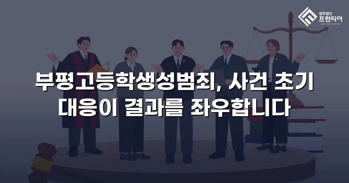 부평고등학생성범죄, 사건 초기 대응이 결과를 좌우합니다