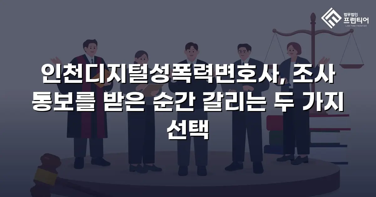 인천디지털성폭력변호사, 조사 통보를 받은 순간 갈리는 두 가지 선택