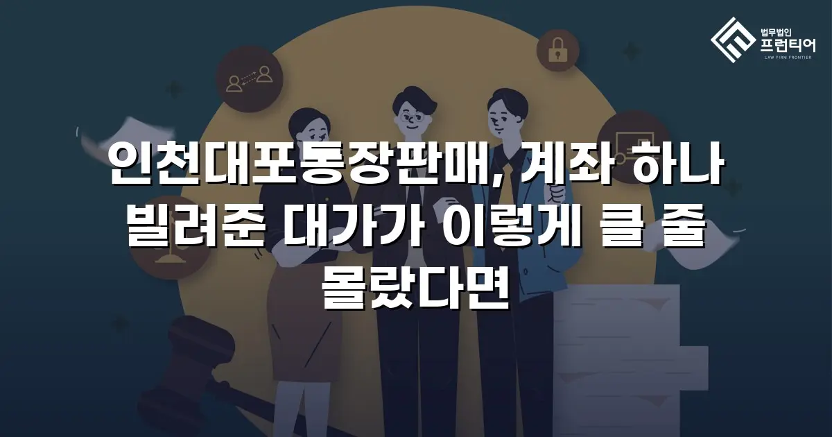 인천대포통장판매, 계좌 하나 빌려준 대가가 이렇게 클 줄 몰랐다면