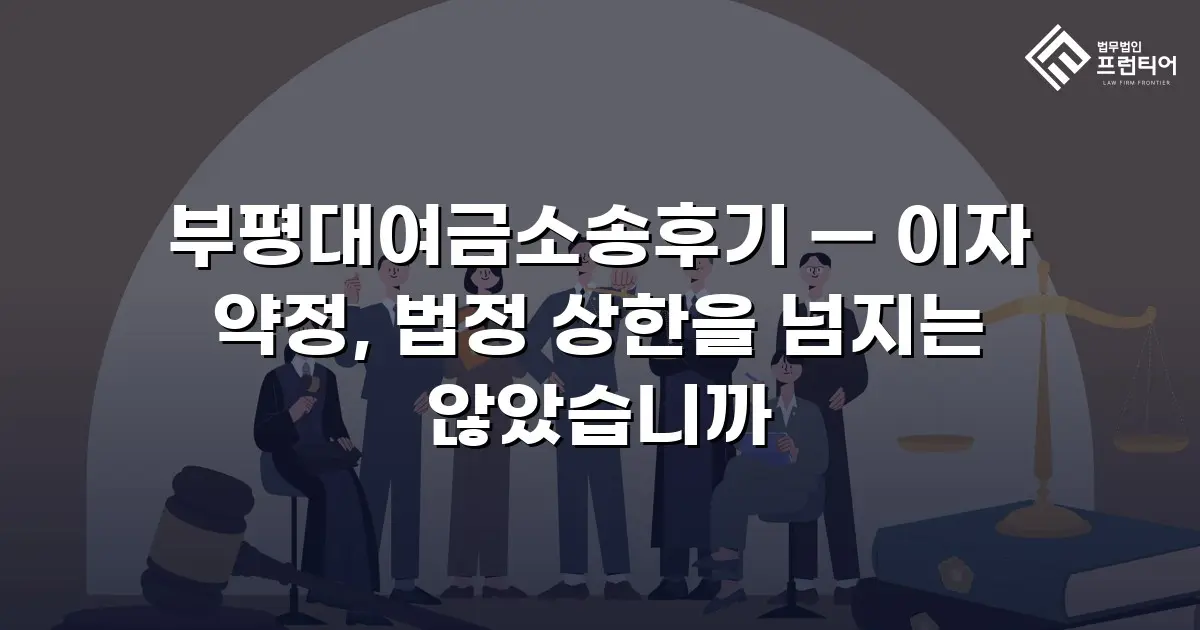 부평대여금소송후기 — 이자 약정, 법정 상한을 넘지는 않았습니까