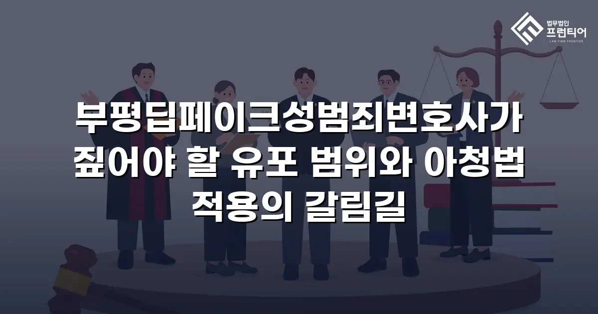 부평딥페이크성범죄변호사가 짚어야 할 유포 범위와 아청법 적용의 갈림길