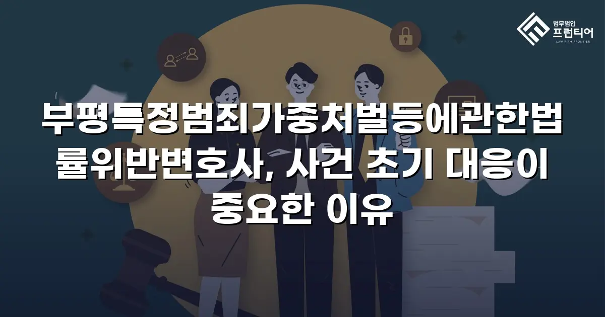 부평특정범죄가중처벌등에관한법률위반변호사, 사건 초기 대응이 중요한 이유