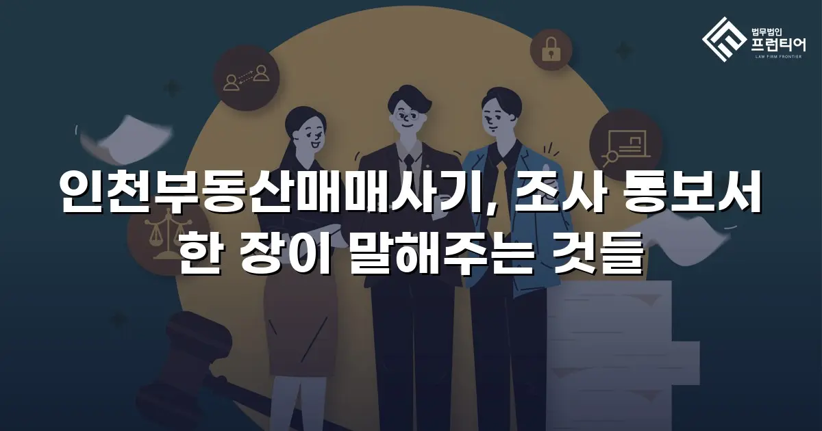 인천부동산매매사기, 조사 통보서 한 장이 말해주는 것들
