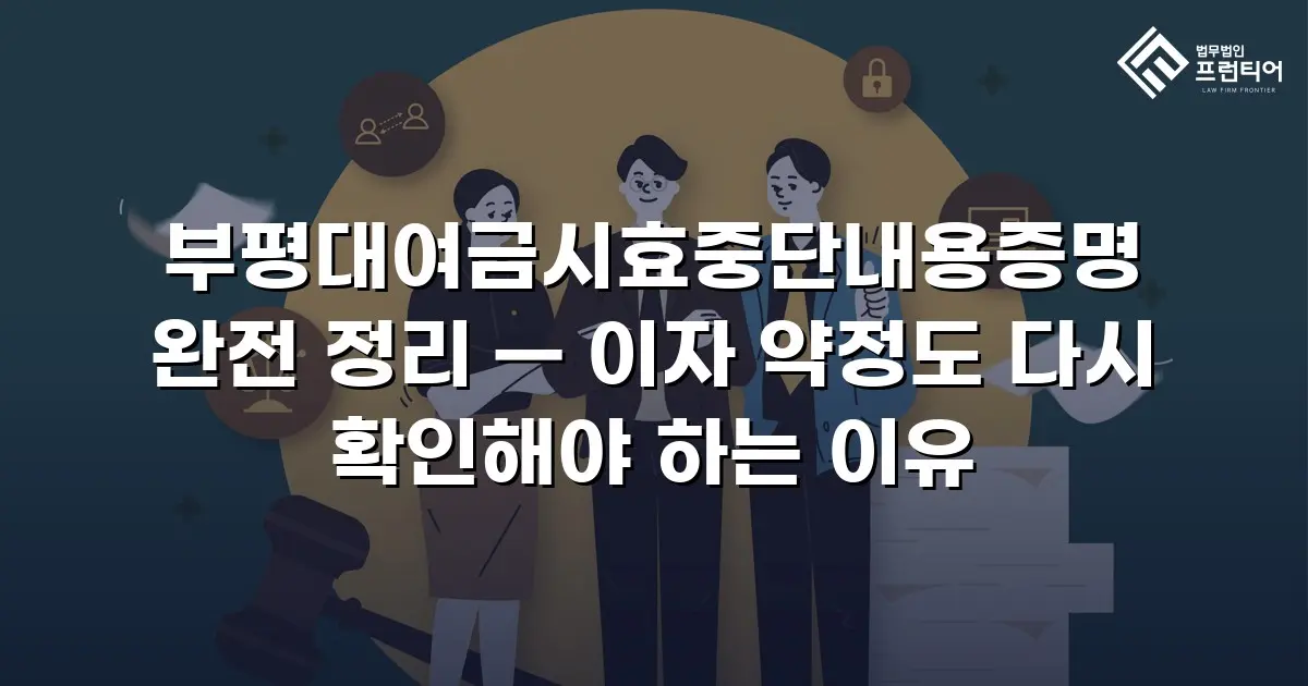 부평대여금시효중단내용증명 완전 정리 — 이자 약정도 다시 확인해야 하는 이유