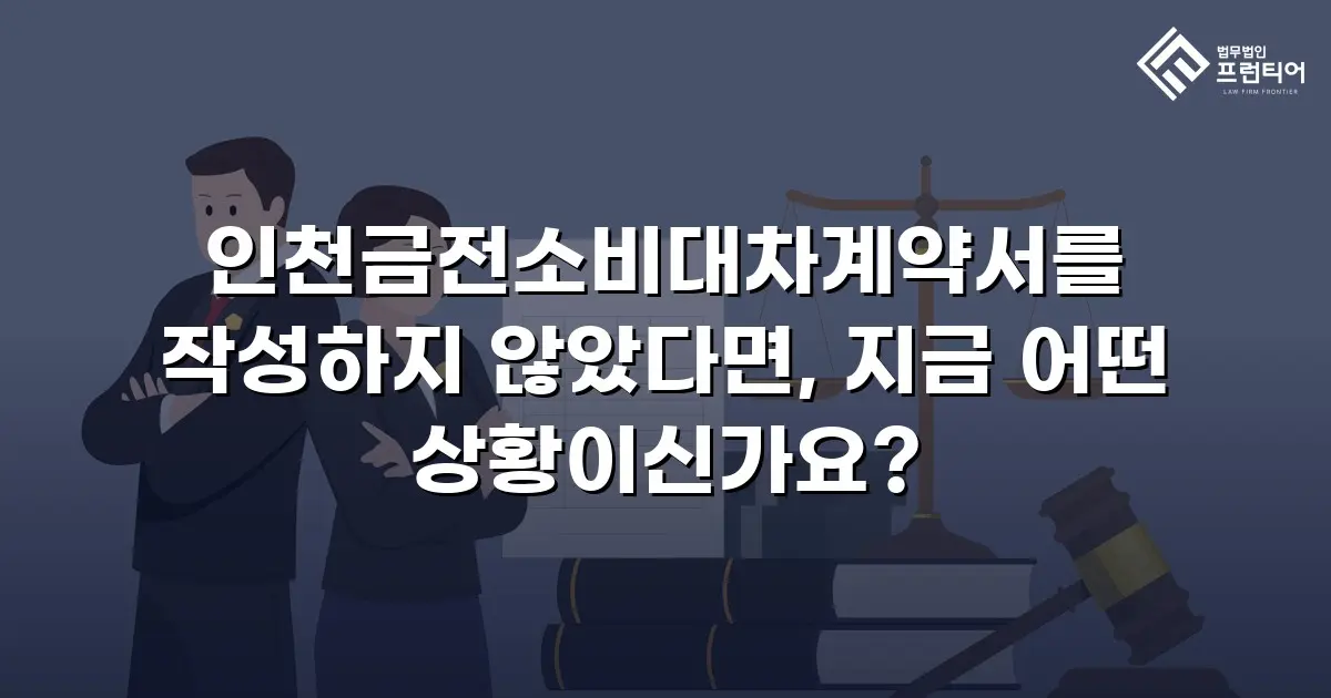 인천금전소비대차계약서를 작성하지 않았다면, 지금 어떤 상황이신가요?