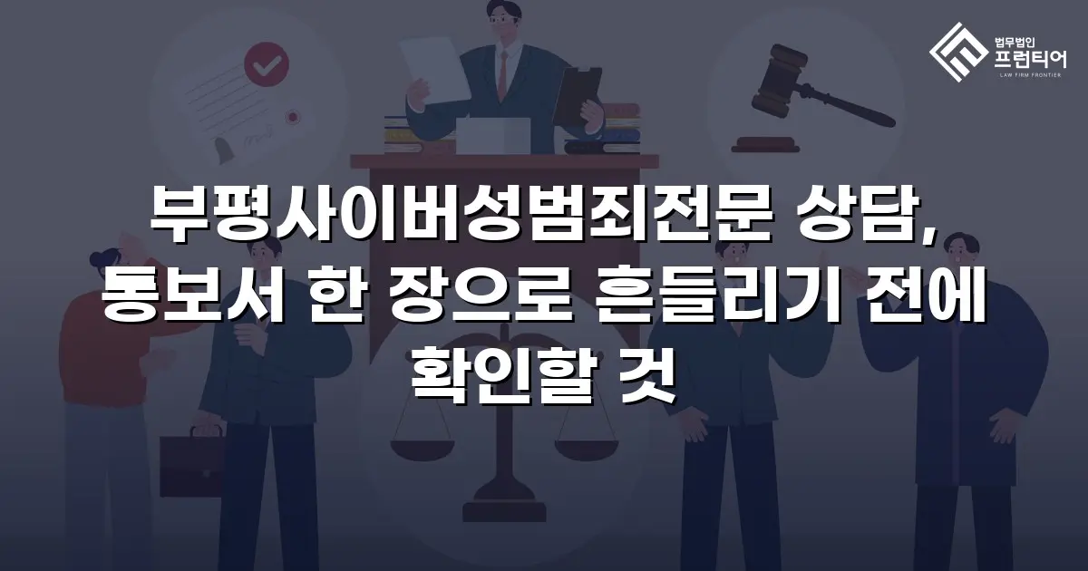 부평사이버성범죄전문 상담, 통보서 한 장으로 흔들리기 전에 확인할 것