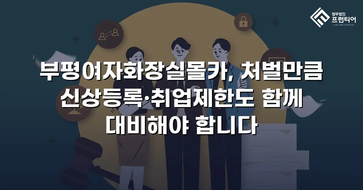 부평여자화장실몰카, 처벌만큼 신상등록·취업제한도 함께 대비해야 합니다