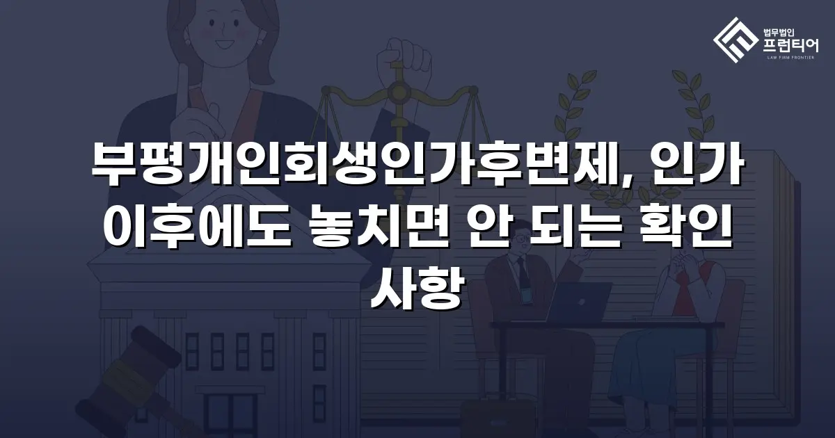 부평개인회생인가후변제, 인가 이후에도 놓치면 안 되는 확인 사항