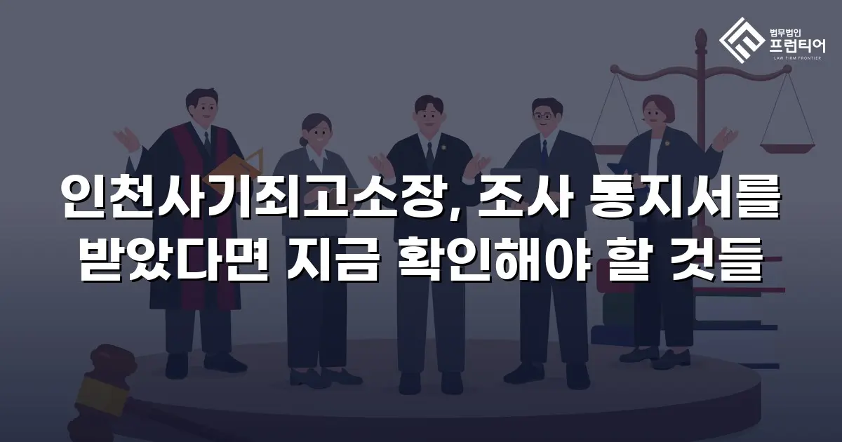 인천사기죄고소장, 조사 통지서를 받았다면 지금 확인해야 할 것들