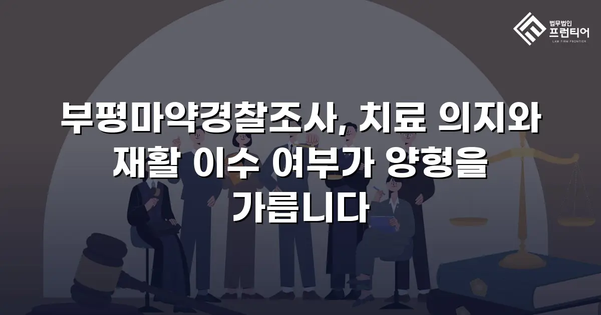 부평마약경찰조사, 치료 의지와 재활 이수 여부가 양형을 가릅니다
