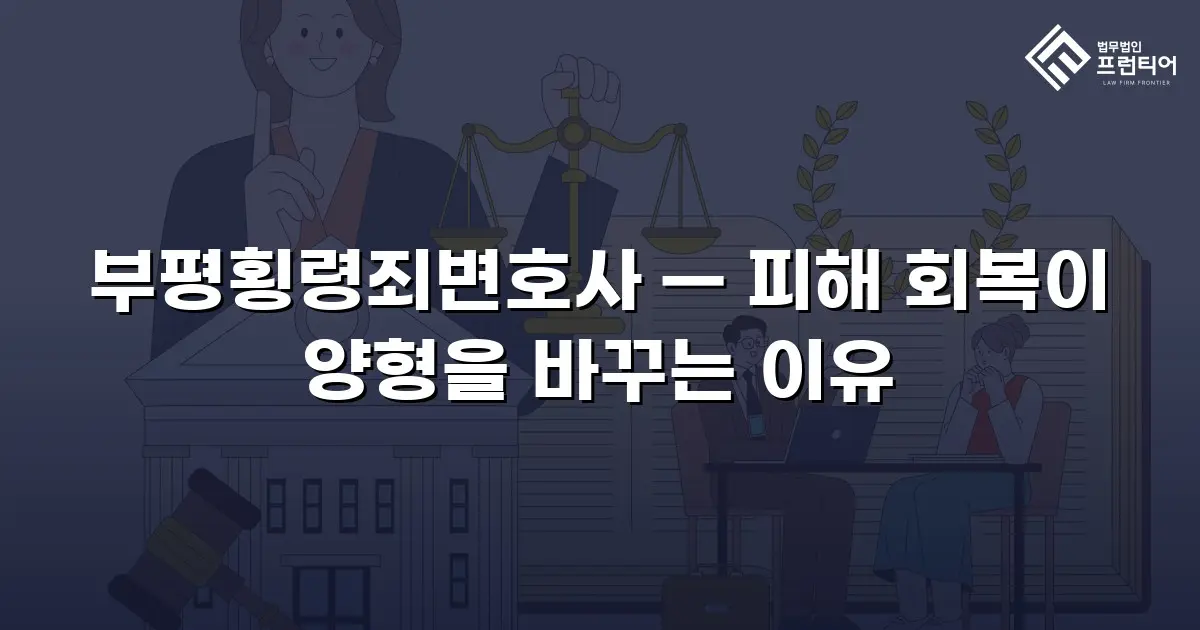 부평횡령죄변호사 — 피해 회복이 양형을 바꾸는 이유