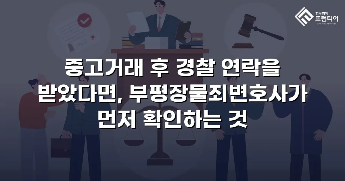 중고거래 후 경찰 연락을 받았다면, 부평장물죄변호사가 먼저 확인하는 것