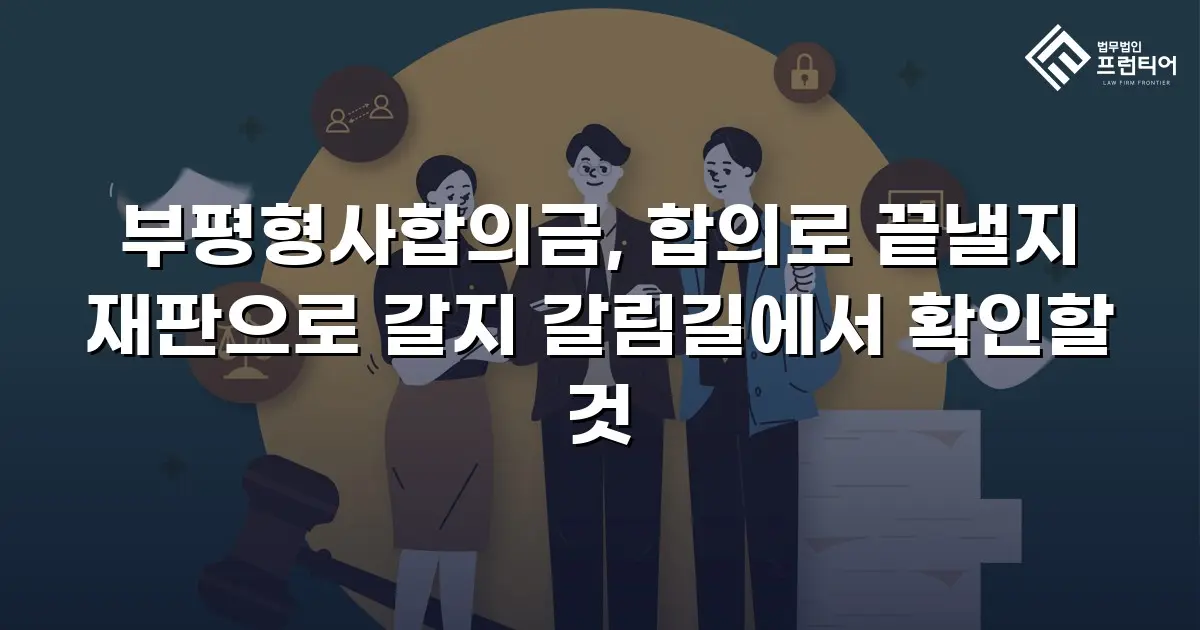 부평형사합의금, 합의로 끝낼지 재판으로 갈지 갈림길에서 확인할 것