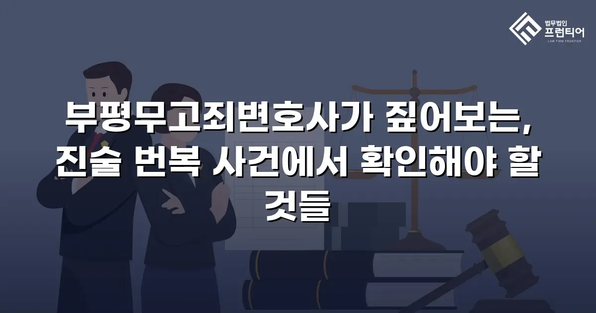 부평무고죄변호사가 짚어보는, 진술 번복 사건에서 확인해야 할 것들