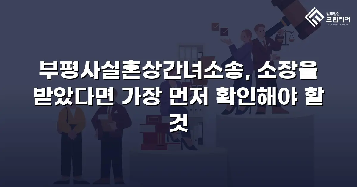 부평사실혼상간녀소송, 소장을 받았다면 가장 먼저 확인해야 할 것