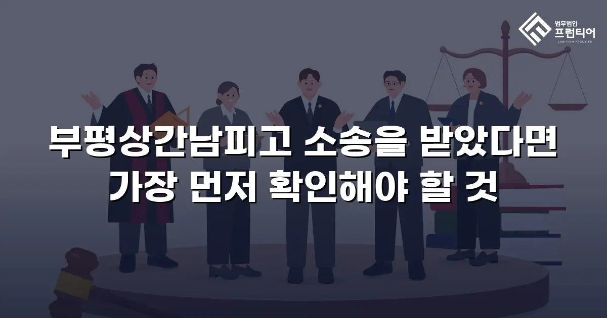 부평상간남피고 소송을 받았다면 가장 먼저 확인해야 할 것