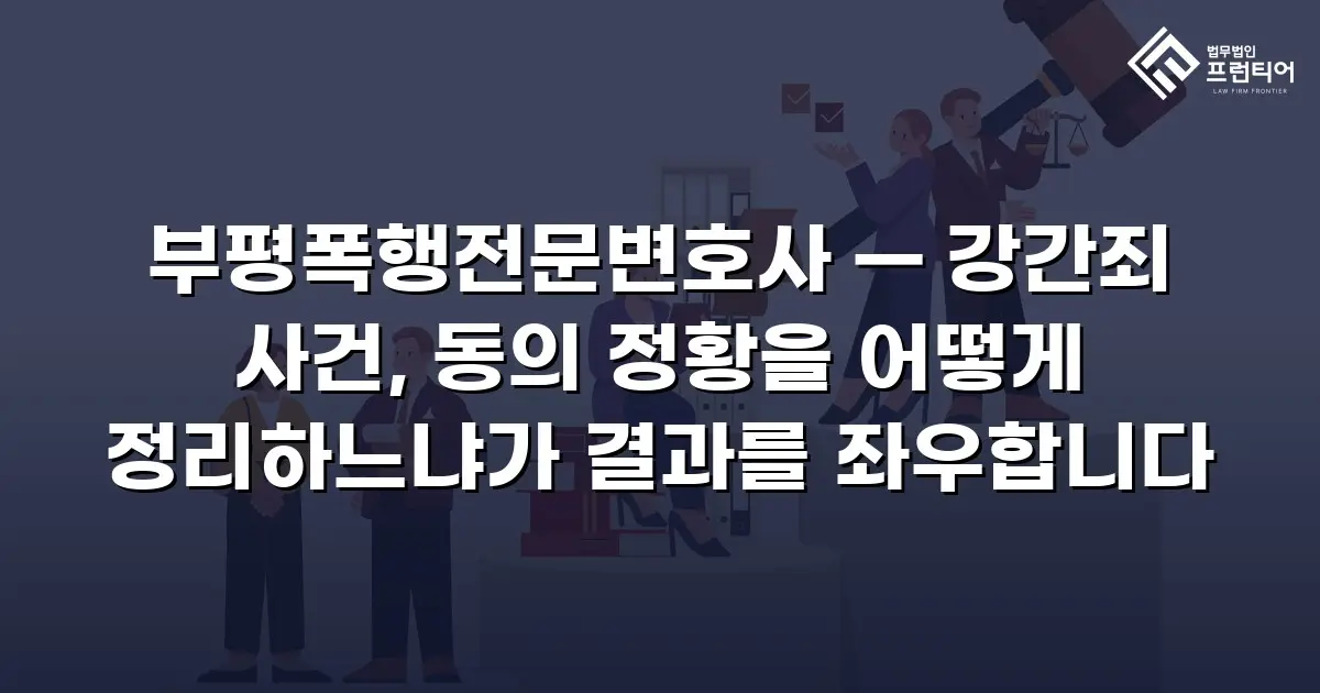 부평폭행전문변호사 — 강간죄 사건, 동의 정황을 어떻게 정리하느냐가 결과를 좌우합니다