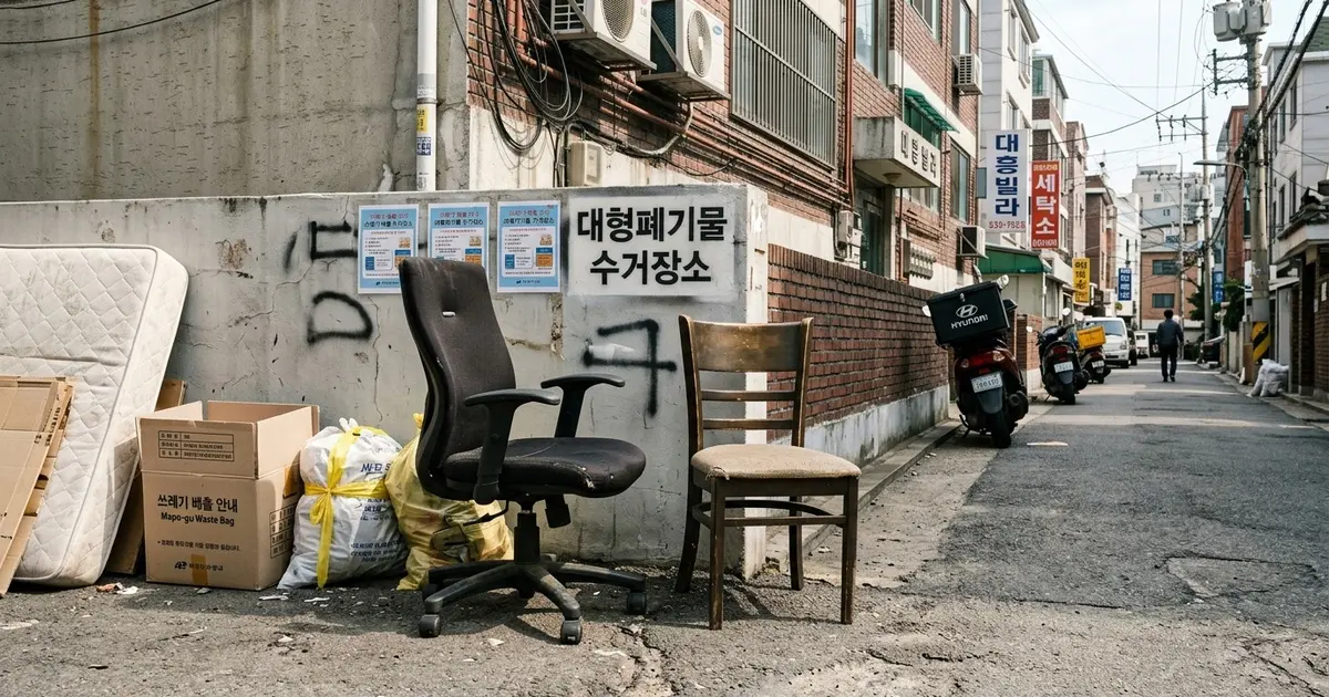 마포구 의자 버리기｜대형폐기물 수수료·신고 방법·배출 장소·과태료 총정리