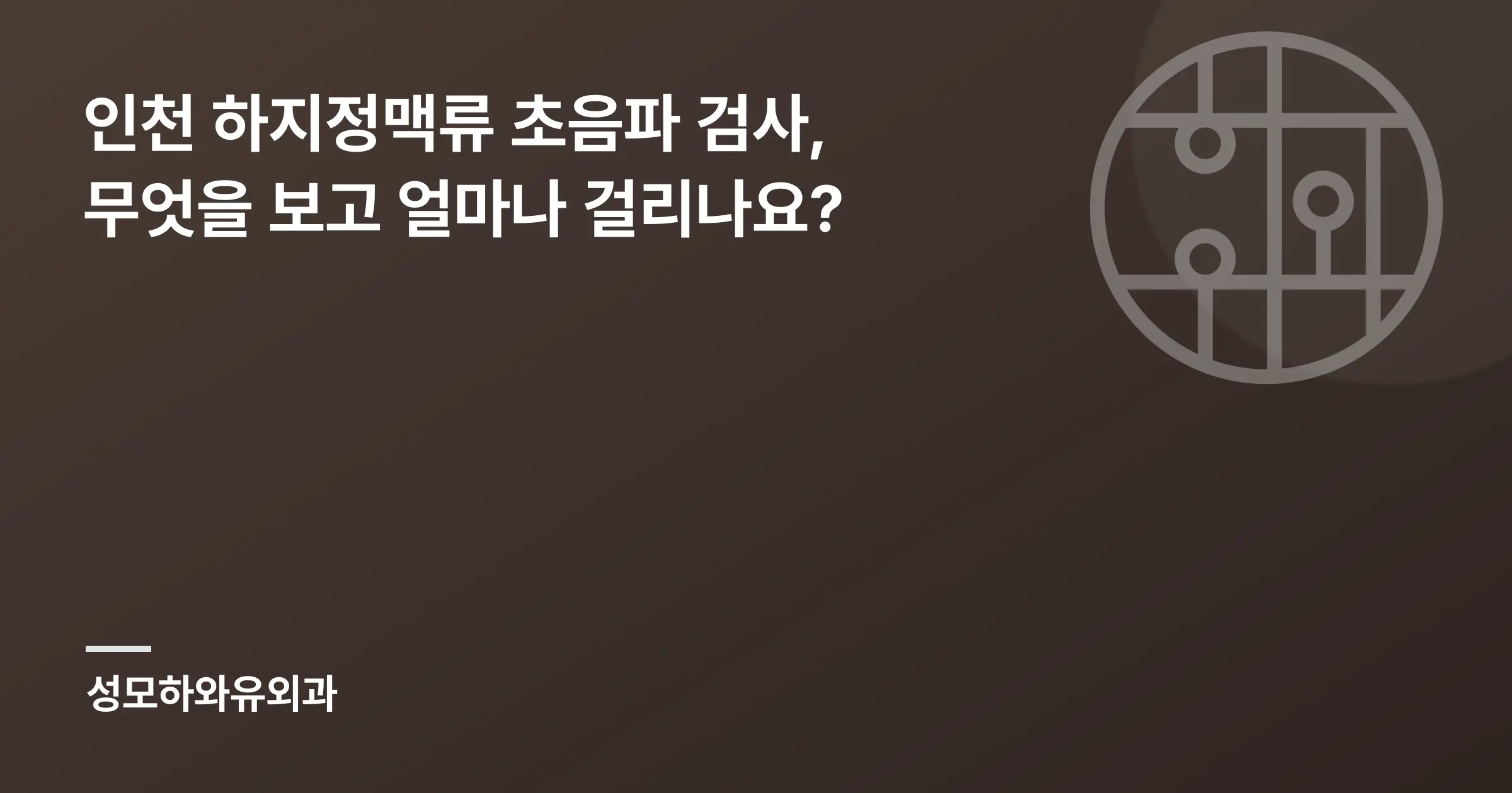 인천 하지정맥류 초음파 검사, 무엇을 보고 얼마나 걸리나요? - 인천 성모하와유외과의원