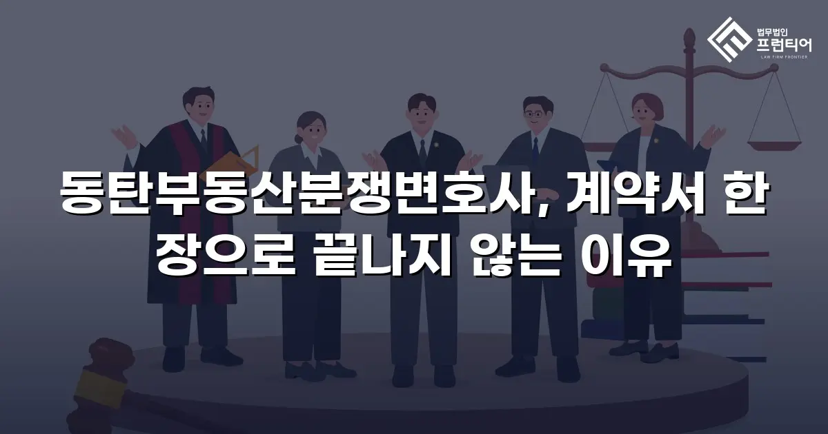 동탄부동산분쟁변호사, 계약서 한 장으로 끝나지 않는 이유