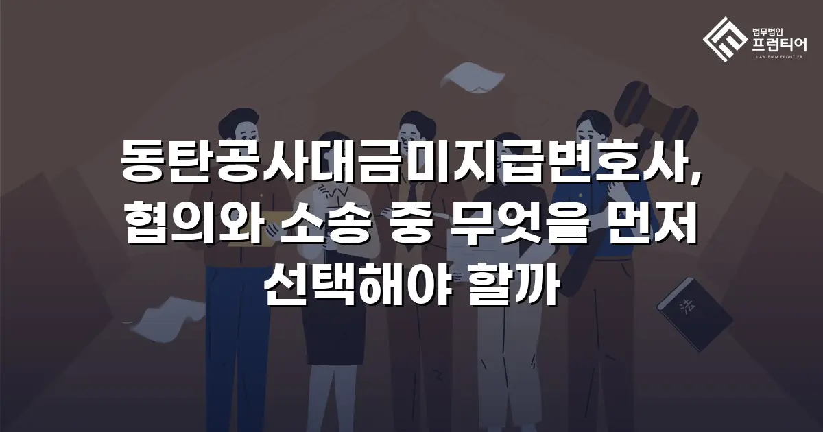 동탄공사대금미지급변호사, 협의와 소송 중 무엇을 먼저 선택해야 할까