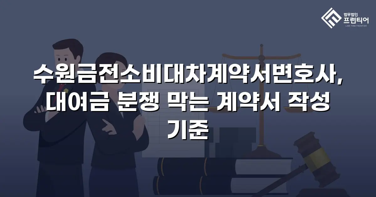 수원금전소비대차계약서변호사, 대여금 분쟁 막는 계약서 작성 기준