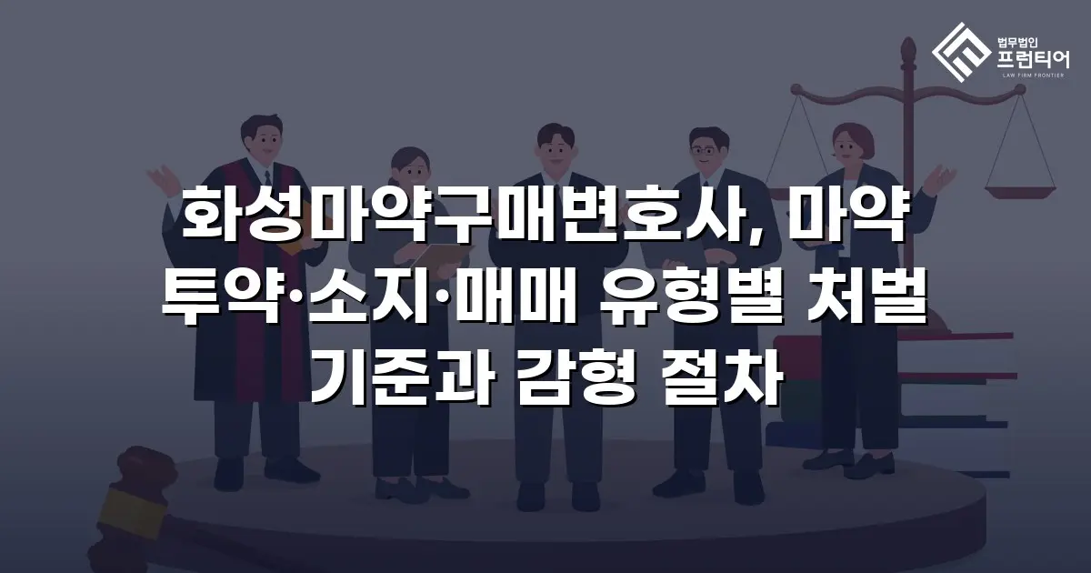 화성마약구매변호사, 마약 투약·소지·매매 유형별 처벌 기준과 감형 절차